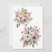 Invitation Élégant déjeuner floral rose rose pâle (Dos)