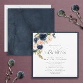 Invitation Élégant déjeuner nuptial bleu bleu bleu bleu rose