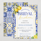 Invitation Élégant déjeuner nuptial de citron méditerranéen (Devant / Derrière)