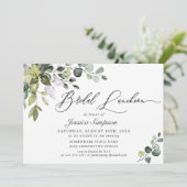 Invitation Élégant déjeuner nuptial Eucalyptus Green (Debout devant)