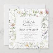 Invitation Élégant déjeuner nuptial Fleur sauvage Sage Green (Devant)