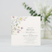 Invitation Élégant déjeuner nuptial Fleur sauvage Sage Green (Debout devant)