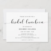 Invitation Élégant déjeuner nuptial noir et blanc (Devant)