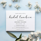 Invitation Élégant déjeuner nuptial noir et blanc