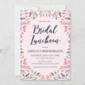 Invitation Élégant déjeuner nuptial rose Roses Floral (Devant)