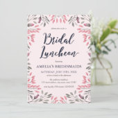 Invitation Élégant déjeuner nuptial rose Roses Floral (Debout devant)