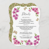 Invitation Elegant Delicate Purple Orchids Détails Mariage (Devant / Derrière)