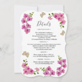 Invitation Elegant Delicate Purple Orchids Détails Mariage (Devant)
