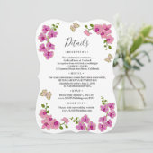 Invitation Elegant Delicate Purple Orchids Détails Mariage (Debout devant)