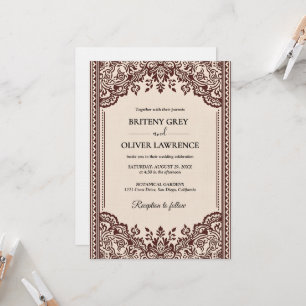 Invitation Élégant désherbage burgundy  Papel Picado