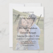 Invitation élégant design chic script 2 photos mariage (Devant)