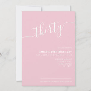 Invitation Elégant design main Lettré Script 30e anniversaire