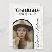Invitation Elégant Design moderne Arch Photo Gold Graduation (Devant)