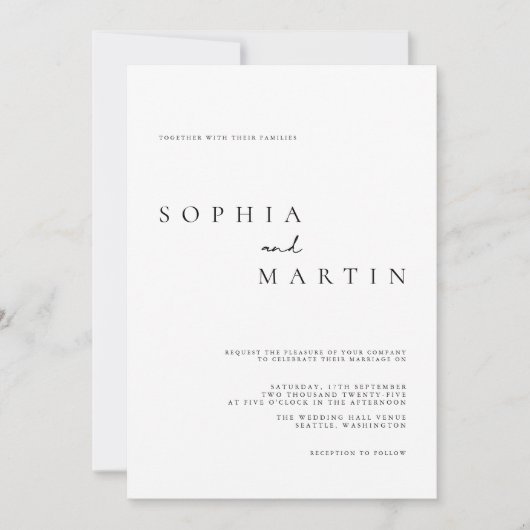 Invitation Élégant design moderne photo Mariage classique (Devant)