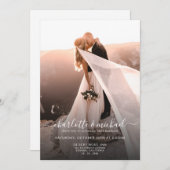 Invitation Élégant design moderne photo Mariage classique (Devant / Derrière)