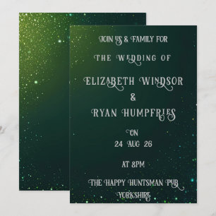 Invitation Elégant design vert étincelant pour thème