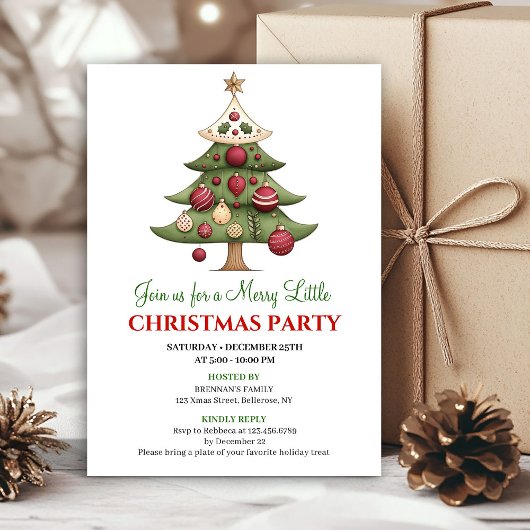 Invitation Elegant designer Christmas tree Christmas invites