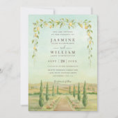 Invitation Elegant Destination Italy Rustic QR Code Wedding (Devant)