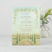 Invitation Elegant Destination Italy Rustic QR Code Wedding (Debout devant)
