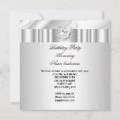 Invitation Elégant Diamant de bijoux blanc Silver Anniversair (Dos)