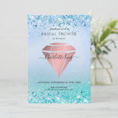 Invitation Élégant diamant de Parties scintillant Einladung (Debout devant)