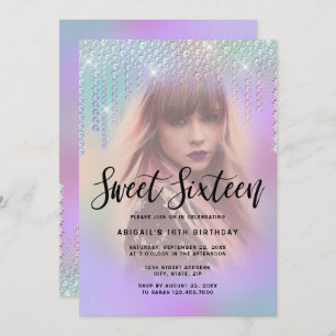 Invitation Élégant diamant de poulet goutte d'sweet sixteen v