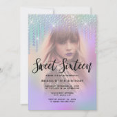 Invitation Élégant diamant de poussette gouttes de sweet sixt (Devant)