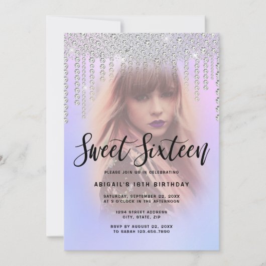 Invitation Élégant diamant moderne de poussette goutte sweet  (Devant)