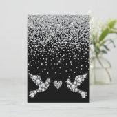 INVITATION ÉLÉGANT DIAMANT NOIR CRYSTAL DOVE MARIAGE (Debout devant)