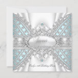 Invitation Élégant Diamant Turquoise Sweet 16 Seize Invitatio<br><div class="desc">Invitation sweet sixteen. Design élégant en diamant. Remarque : Toutes les images plates n'ont pas de vrais bijoux</div>