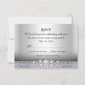 Invitation Élégant Diamant violet RSVP (Devant)