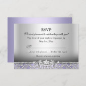 Invitation Élégant Diamant violet RSVP (Devant / Derrière)