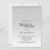 Invitation Élégant Diamants d'argent Brunch nuptial (Devant)