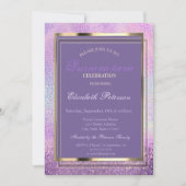 Invitation Élégant Diamants Holographique Quinceañera (Devant)