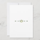 Invitation Elégant Diamants Or Blanc Vert Floral Mariage (Dos)