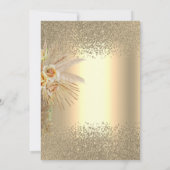 Invitation Elégant Diamants Or Boho Fête des mariées Fleurs (Dos)