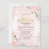 Invitation Élégant Diamants Or Moderne Snowflakes Sweet 16 (Devant)