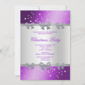 Invitation Élégant Diamond Bows & Pearls Noël (Devant)