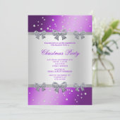 Invitation Élégant Diamond Bows & Pearls Noël (Debout devant)