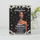 Invitation Elegant Diamond, & Pearl Photo Black  (Debout devant)