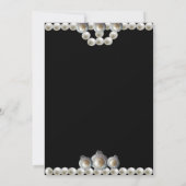 Invitation Elegant Diamond, & Pearl Photo Black  (Dos)