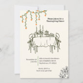 Invitation Élégant Dîner d'action de grâces automne (Devant)