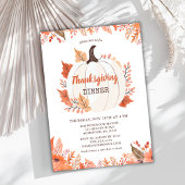 Invitation Élégant dîner d'action de grâces d'automne