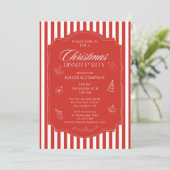 Invitation Élégant Dîner de Noël d'entreprise Fête de Noël (Debout devant)