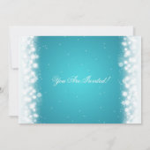 Invitation Élégant dîner de Noël Magique Sparkle Turqu (Dos)