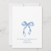 Invitation Élégant Dîner De Répétition De Bow Bleu Dusty (Dos)