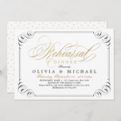 Invitation Élégant dîner de répétition de calligraphie (Devant / Derrière)