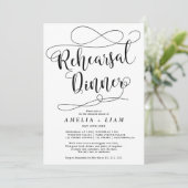 Invitation Élégant dîner de répétition de calligraphie noir b (Debout devant)
