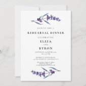 Invitation Élégant dîner de répétition de lavande florale (Devant)