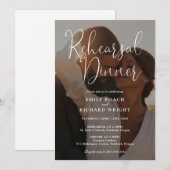 Invitation Élégant dîner de répétition de mariage avec un scr (Devant / Derrière)